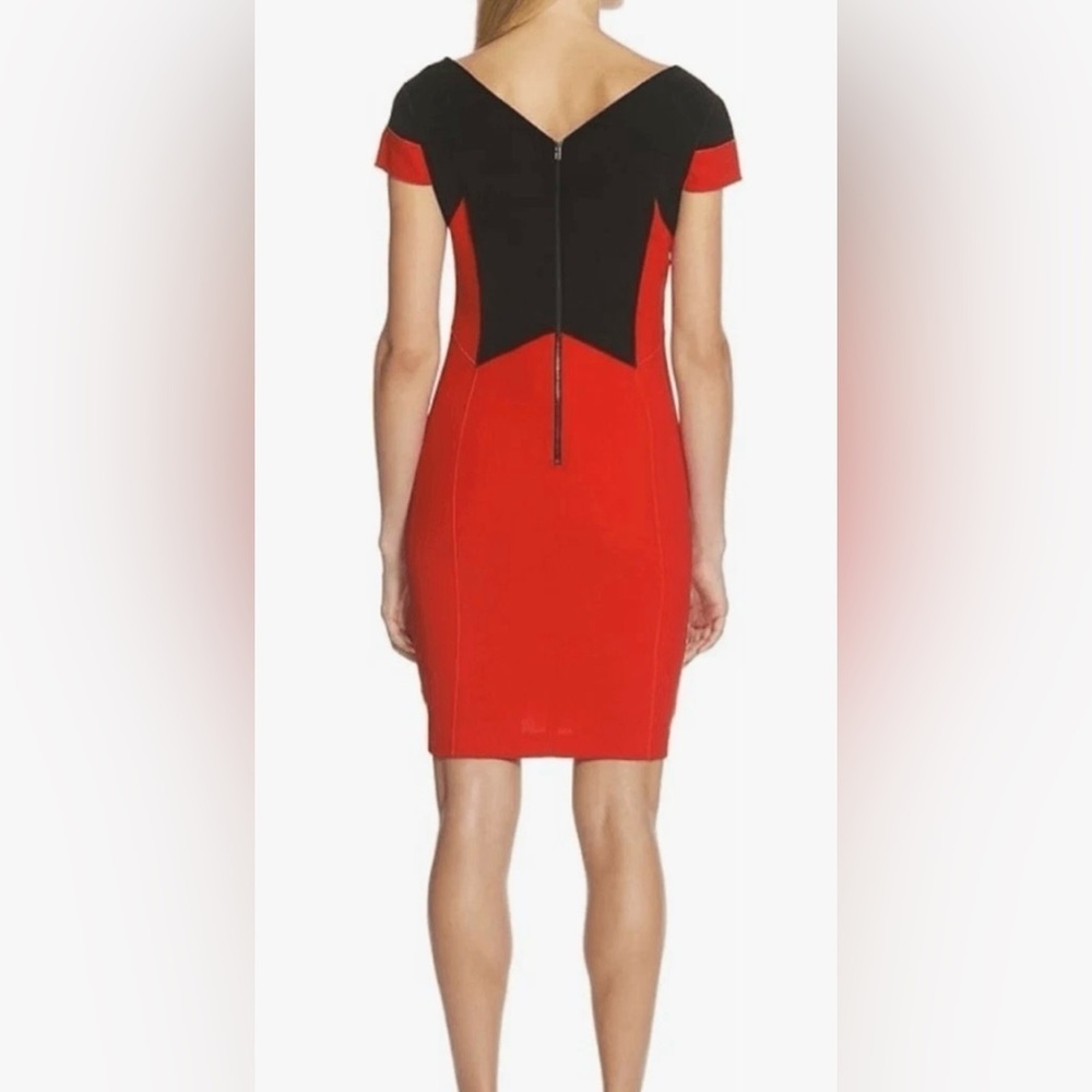 SHANI Red and Black Mini Dress Size 8 - Picture 2 of 8
